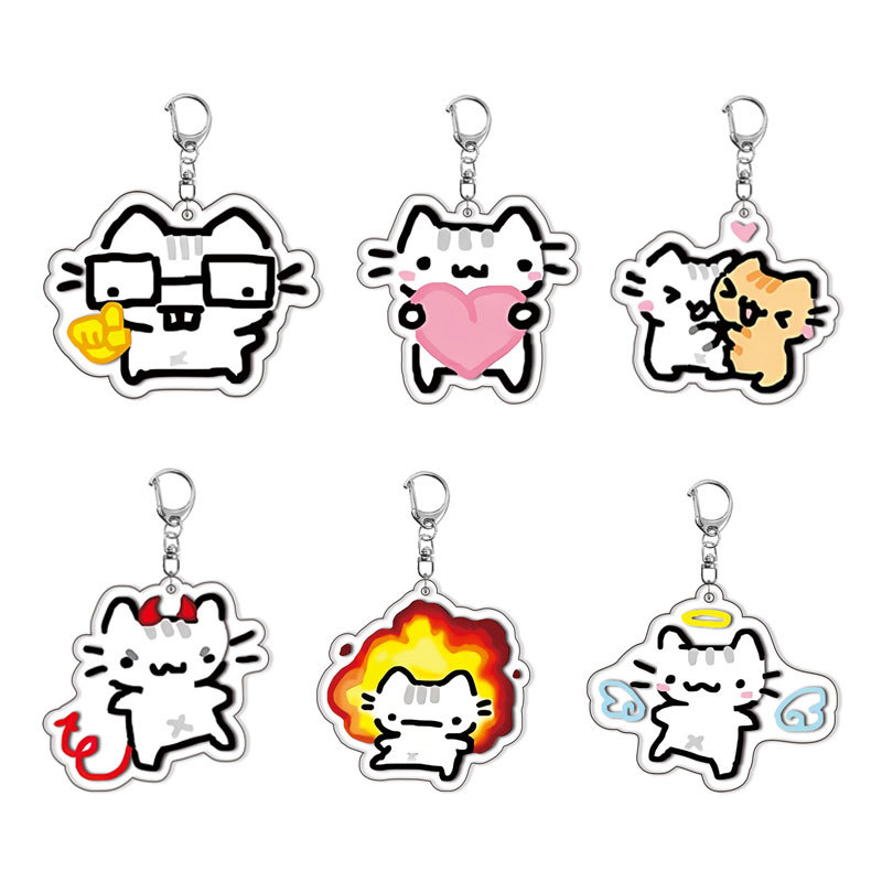 Baby Products With Zinc - แมวแมวพวงกุญแจอะคริลิคเด็กน่ารักกระเป๋า Charms น่ารักจี้ผู้หญิงของขวัญของที่ระลึก Creative Animation ผลิตภัณฑ์