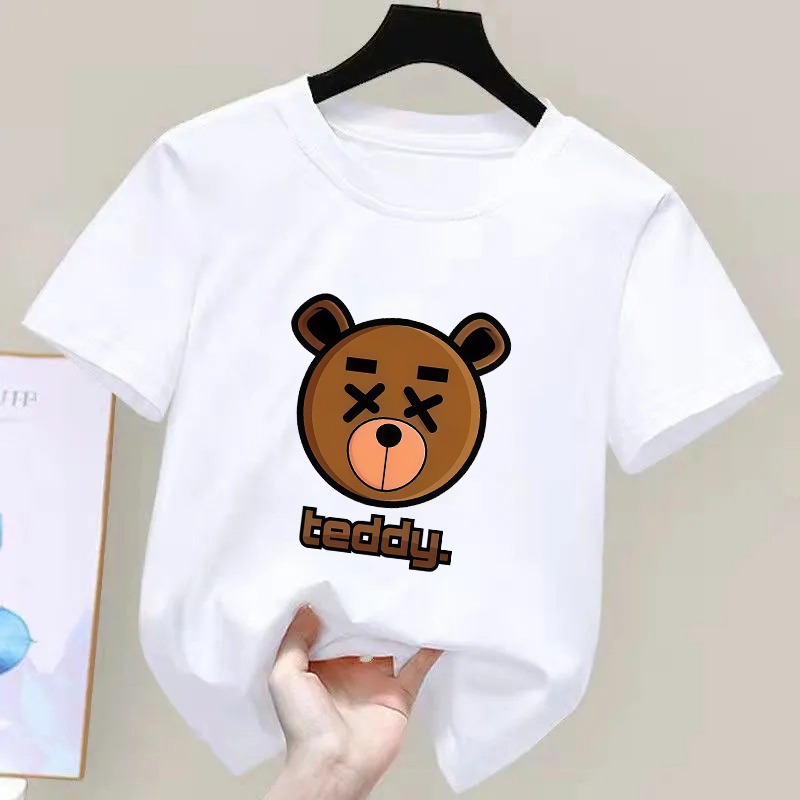Baby Products Ads - เสื้อยืดเด็กมีน้ำตาลเพิ่ม รุ่นใหม่รับซัมเมอร์ สำหรับเด็กชายและเด็กหญิง ลายการ์ตูนหมีเท็ดดี้ แขนสั้น น่ารัก